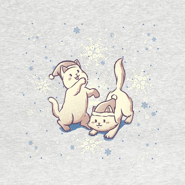Cats Playing With Snowflakes Xmas Ugly Sweater by Tobe Fonseca by Tobe_Fonseca
